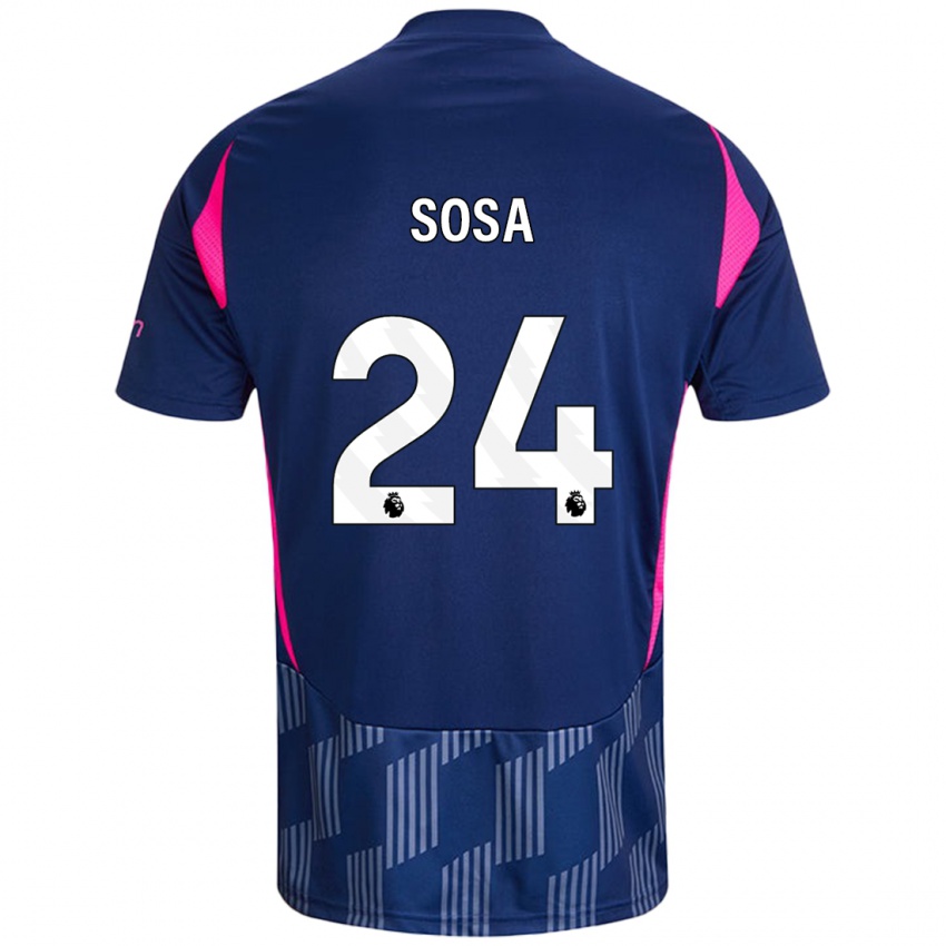 Kinder Ramón Sosa #24 Königsblau Rosa Auswärtstrikot Trikot 2024/25 T-Shirt Schweiz