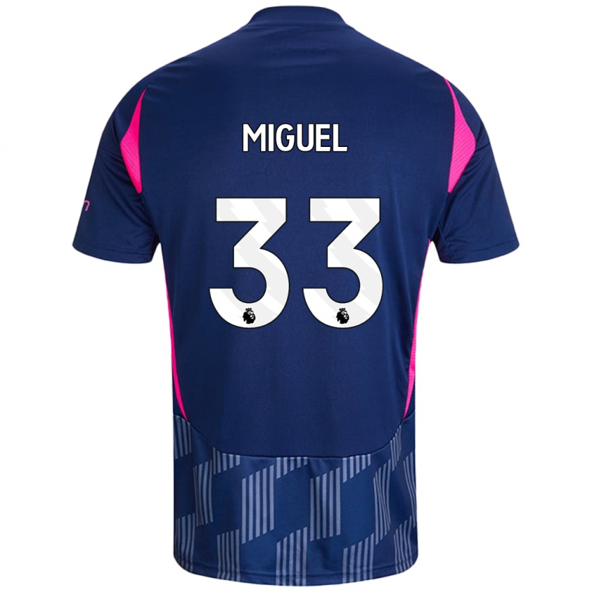 Kinder Carlos Miguel #33 Königsblau Rosa Auswärtstrikot Trikot 2024/25 T-Shirt Schweiz