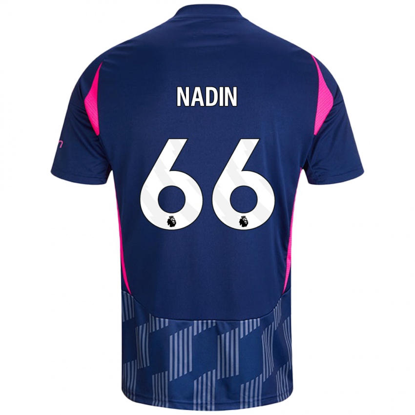 Kinder Jack Nadin #66 Königsblau Rosa Auswärtstrikot Trikot 2024/25 T-Shirt Schweiz