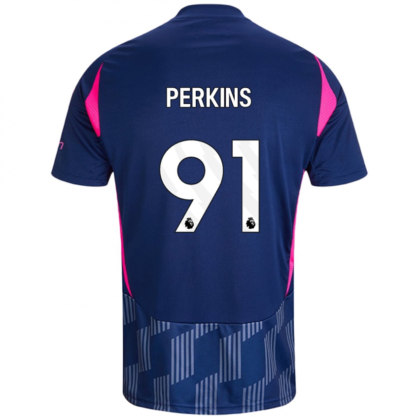 Kinder Jack Perkins #91 Königsblau Rosa Auswärtstrikot Trikot 2024/25 T-Shirt Schweiz