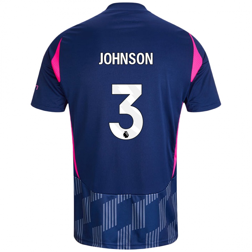 Kinder Nat Johnson #3 Königsblau Rosa Auswärtstrikot Trikot 2024/25 T-Shirt Schweiz