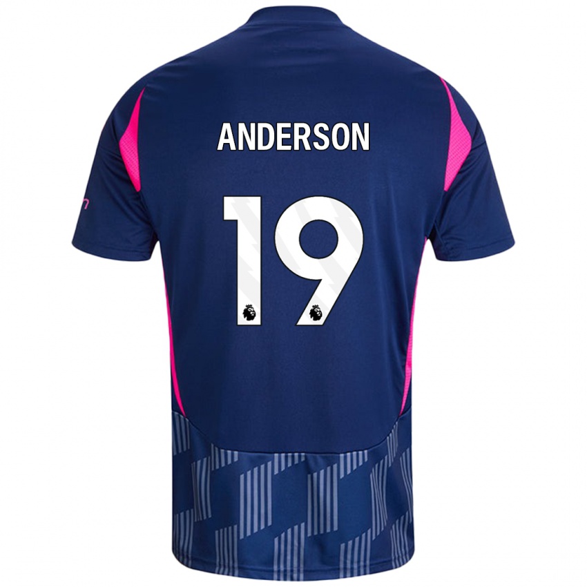 Kinder Becky Anderson #19 Königsblau Rosa Auswärtstrikot Trikot 2024/25 T-Shirt Schweiz