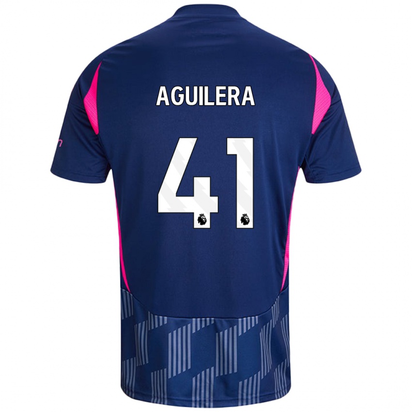 Kinder Brandon Aguilera #41 Königsblau Rosa Auswärtstrikot Trikot 2024/25 T-Shirt Schweiz