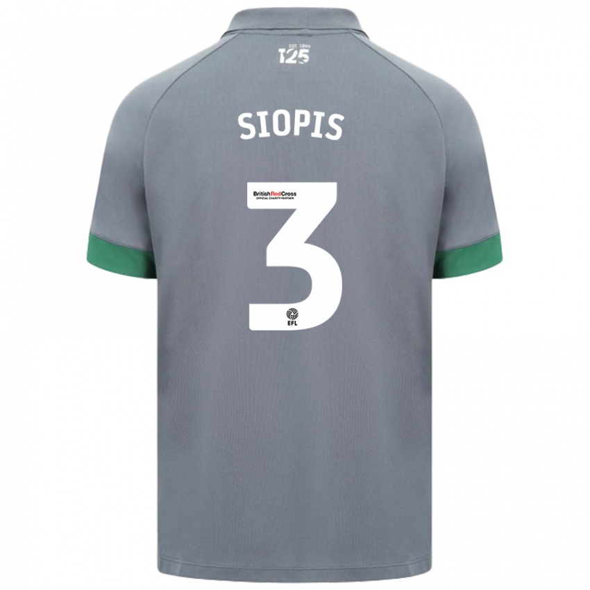 Kinder Manolis Siopis #3 Dunkelgrau Auswärtstrikot Trikot 2024/25 T-Shirt Schweiz