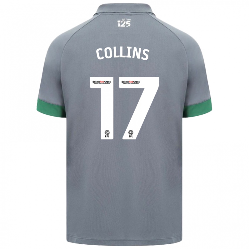 Kinder Jamilu Collins #17 Dunkelgrau Auswärtstrikot Trikot 2024/25 T-Shirt Schweiz