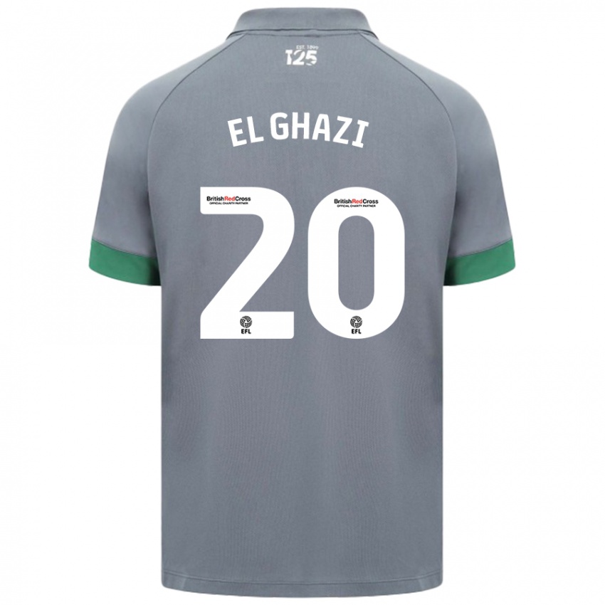 Kinder Anwar El Ghazi #20 Dunkelgrau Auswärtstrikot Trikot 2024/25 T-Shirt Schweiz