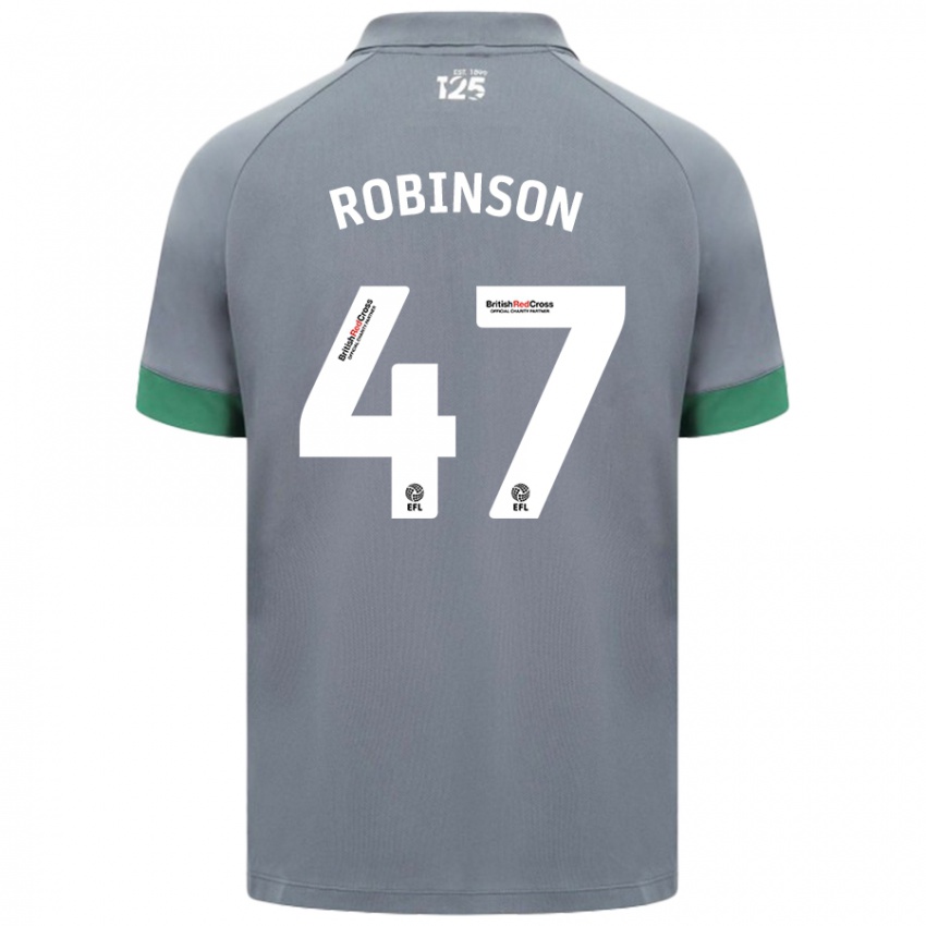 Kinder Callum Robinson #47 Dunkelgrau Auswärtstrikot Trikot 2024/25 T-Shirt Schweiz