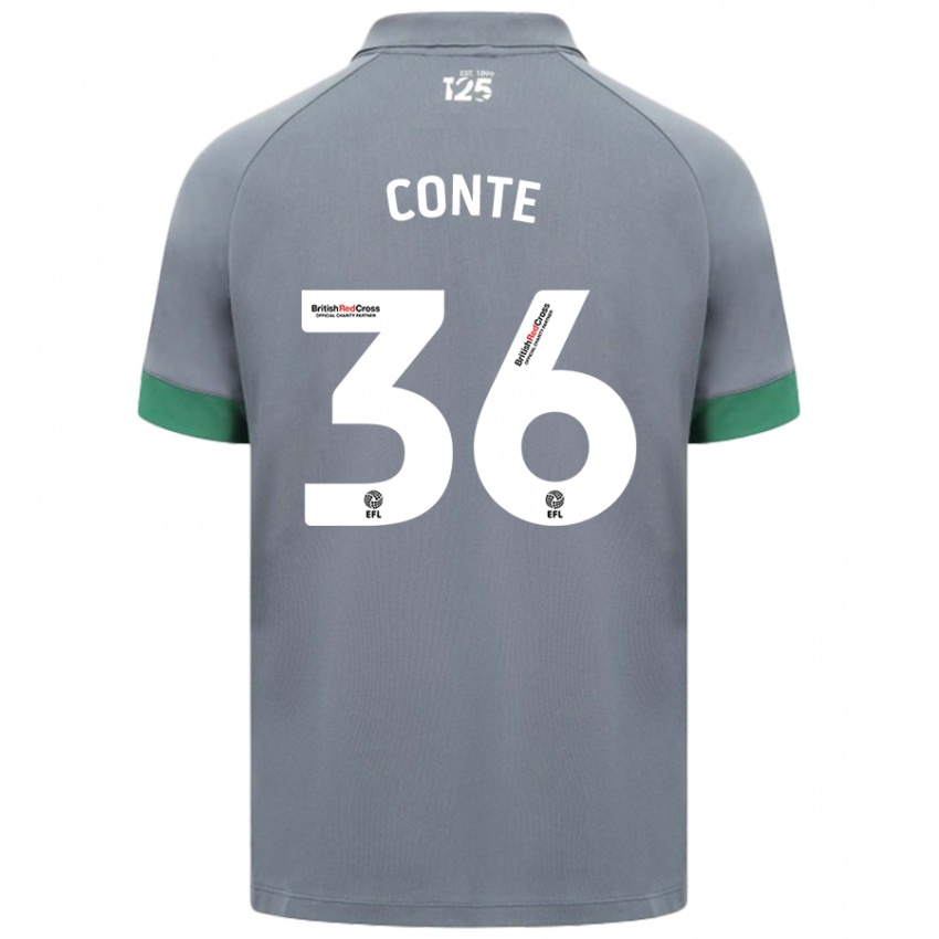 Kinder Raheem Conte #36 Dunkelgrau Auswärtstrikot Trikot 2024/25 T-Shirt Schweiz