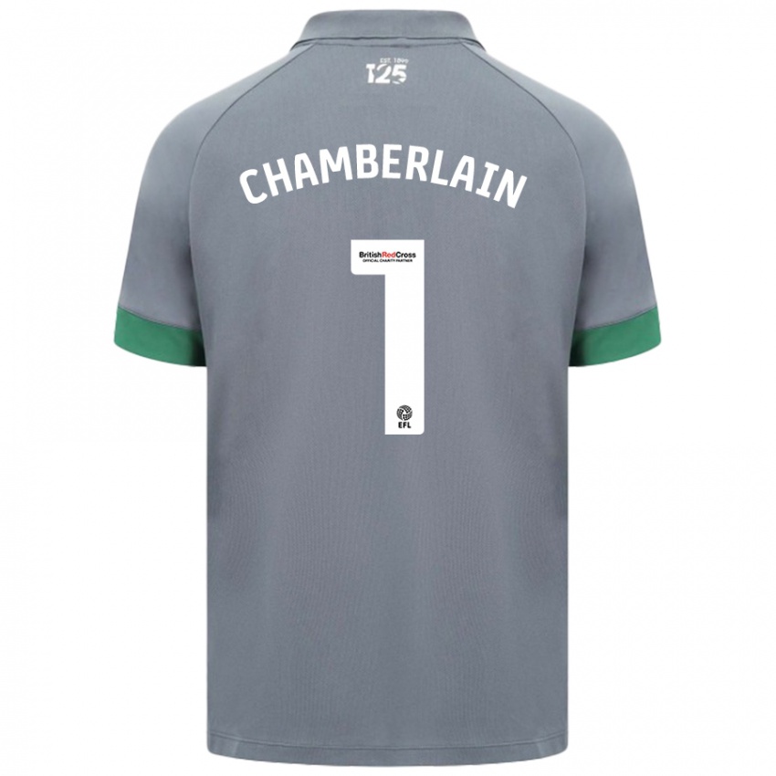 Kinder Ceryn Chamberlain #1 Dunkelgrau Auswärtstrikot Trikot 2024/25 T-Shirt Schweiz