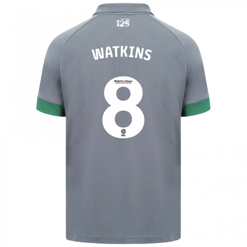 Kinder Seren Watkins #8 Dunkelgrau Auswärtstrikot Trikot 2024/25 T-Shirt Schweiz