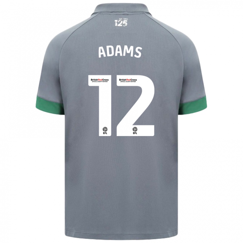 Kinder Kelly Adams #12 Dunkelgrau Auswärtstrikot Trikot 2024/25 T-Shirt Schweiz