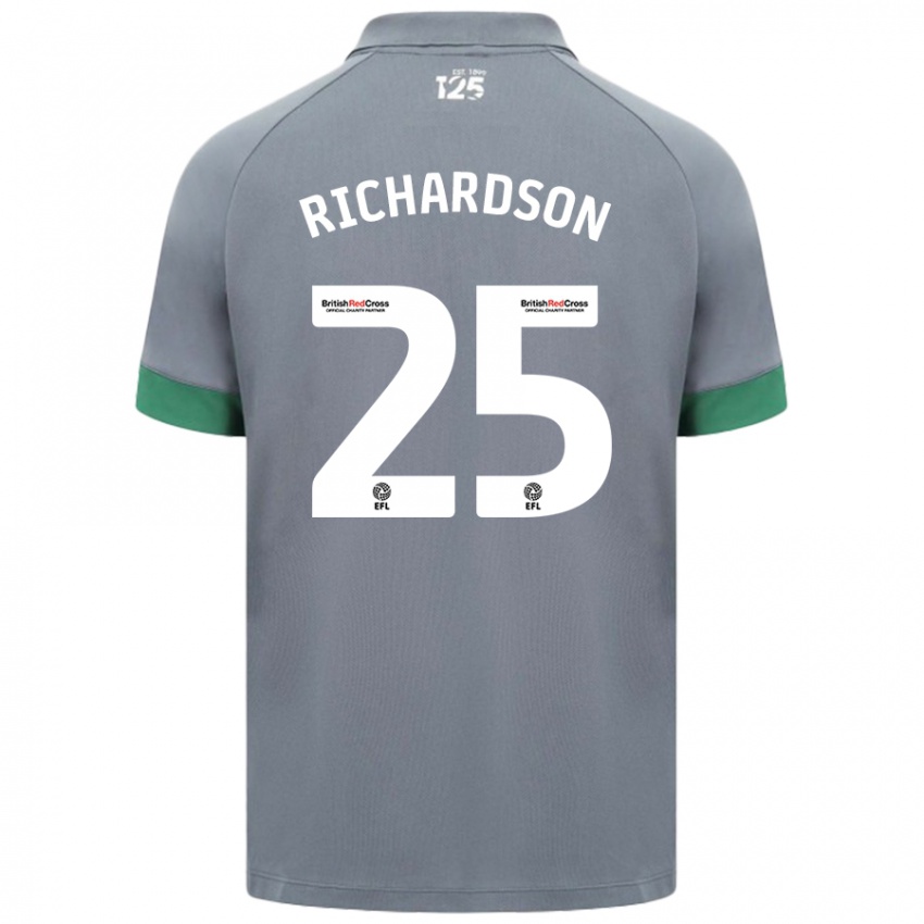 Kinder Tija Richardson #25 Dunkelgrau Auswärtstrikot Trikot 2024/25 T-Shirt Schweiz