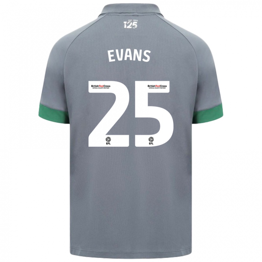 Kinder Kieron Evans #25 Dunkelgrau Auswärtstrikot Trikot 2024/25 T-Shirt Schweiz