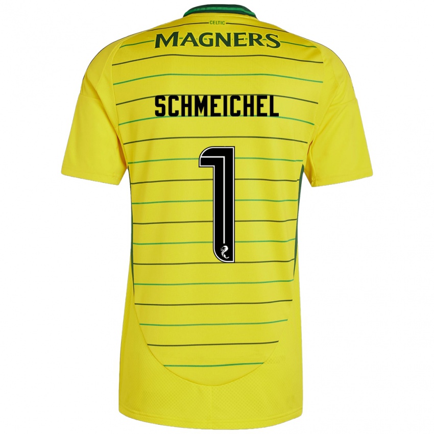 Kinder Kasper Schmeichel #1 Gelb Auswärtstrikot Trikot 2024/25 T-Shirt Schweiz