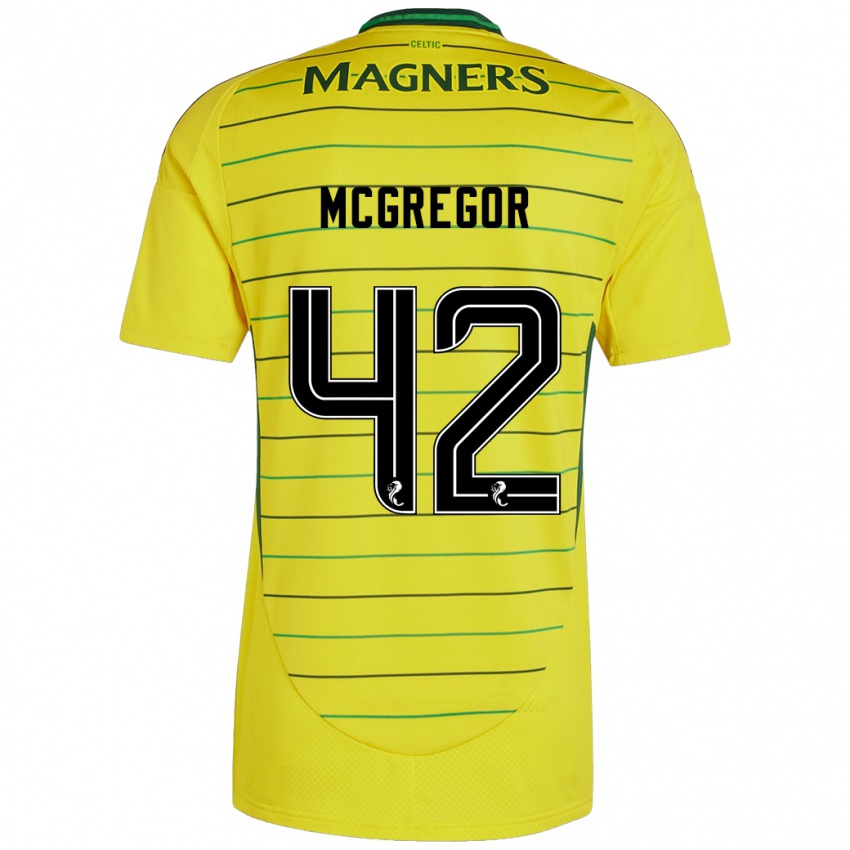 Kinder Callum Mcgregor #42 Gelb Auswärtstrikot Trikot 2024/25 T-Shirt Schweiz