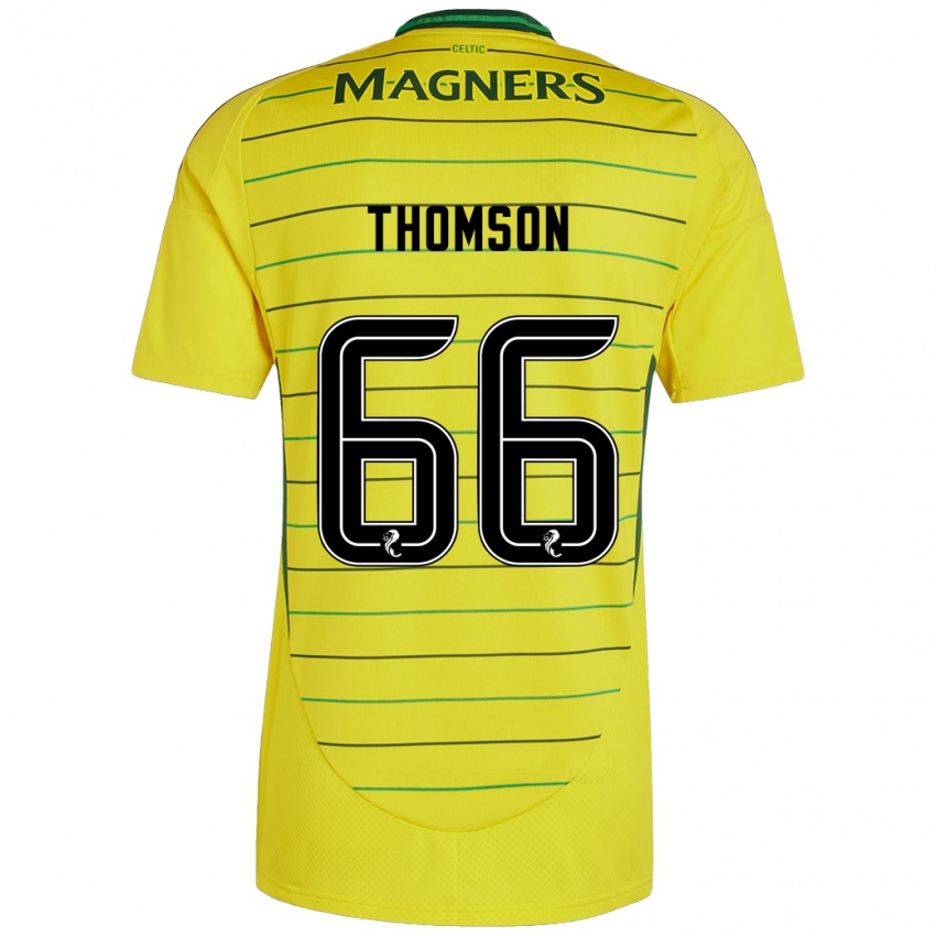 Kinder Corey Thomson #66 Gelb Auswärtstrikot Trikot 2024/25 T-Shirt Schweiz