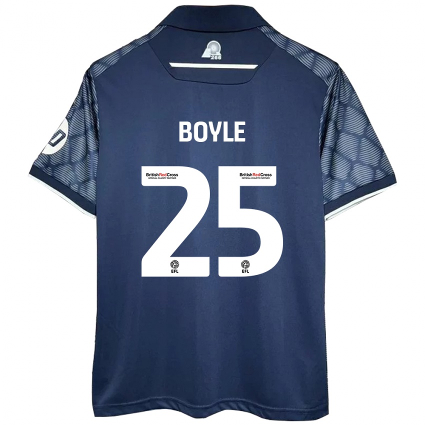 Kinder Will Boyle #25 Schwarz Auswärtstrikot Trikot 2024/25 T-Shirt Schweiz