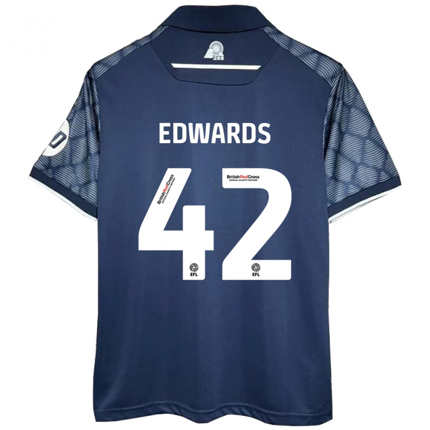 Kinder Callum Edwards #42 Schwarz Auswärtstrikot Trikot 2024/25 T-Shirt Schweiz