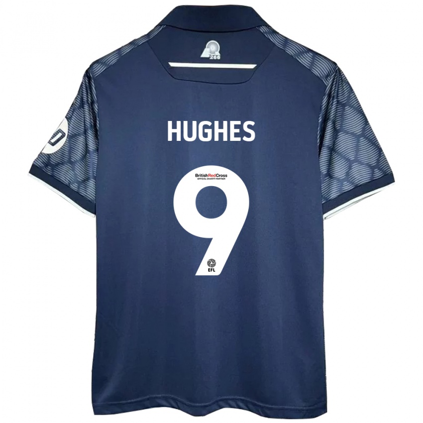 Kinder Rosie Hughes #9 Schwarz Auswärtstrikot Trikot 2024/25 T-Shirt Schweiz