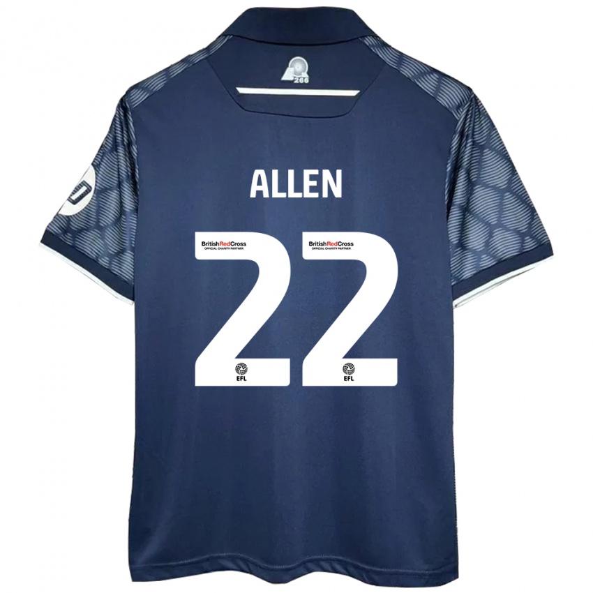 Kinder Keren Allen #22 Schwarz Auswärtstrikot Trikot 2024/25 T-Shirt Schweiz