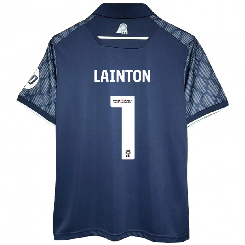 Kinder Rob Lainton #1 Schwarz Auswärtstrikot Trikot 2024/25 T-Shirt Schweiz