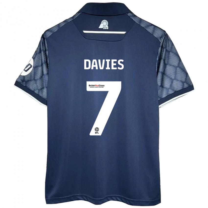 Kinder Jordan Davies #7 Schwarz Auswärtstrikot Trikot 2024/25 T-Shirt Schweiz