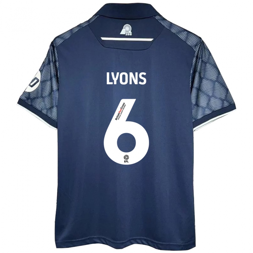 Enfant Maillot Lauryn Lyons #6 Noir Tenues Extérieur 2024/25 T-Shirt Suisse