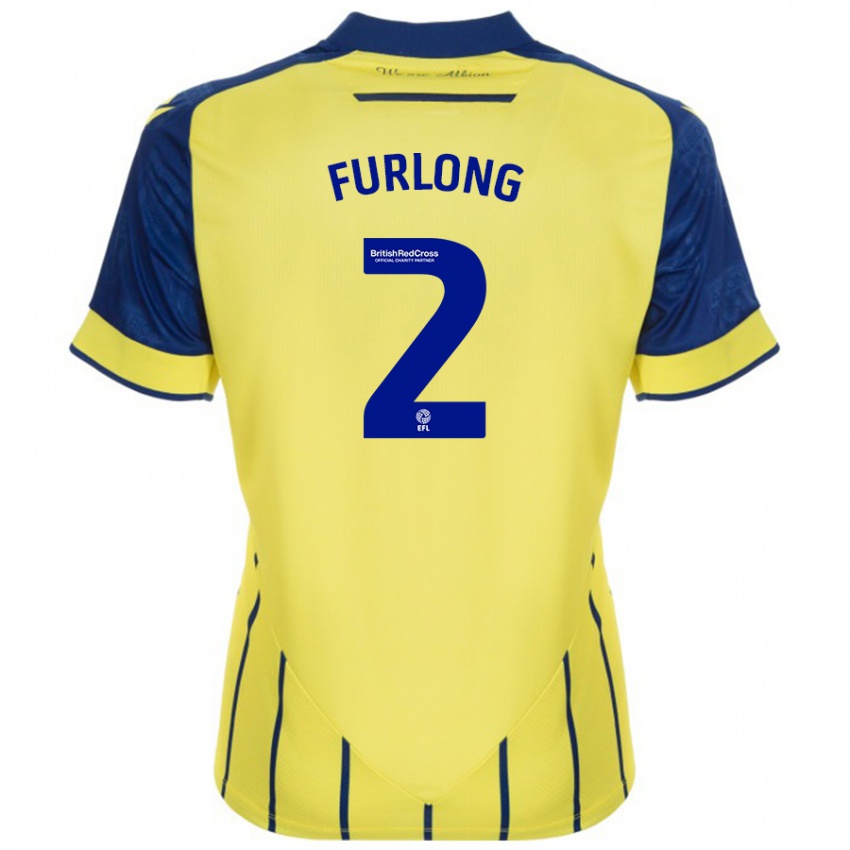 Kinder Darnell Furlong #2 Gelb Blau Auswärtstrikot Trikot 2024/25 T-Shirt Schweiz