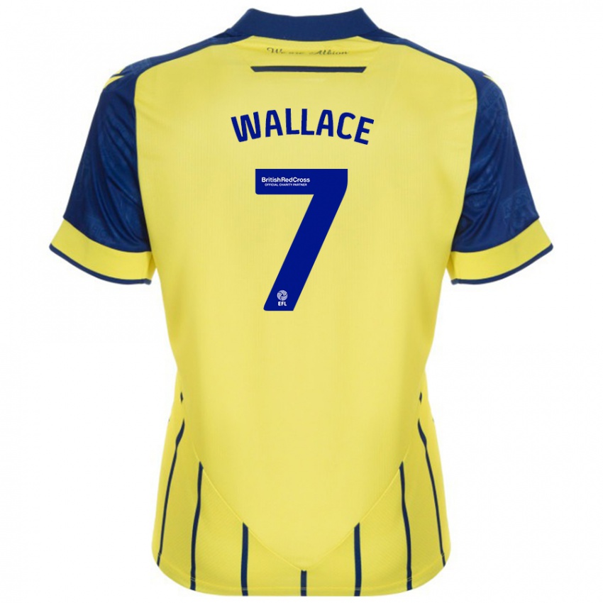 Kinder Jed Wallace #7 Gelb Blau Auswärtstrikot Trikot 2024/25 T-Shirt Schweiz