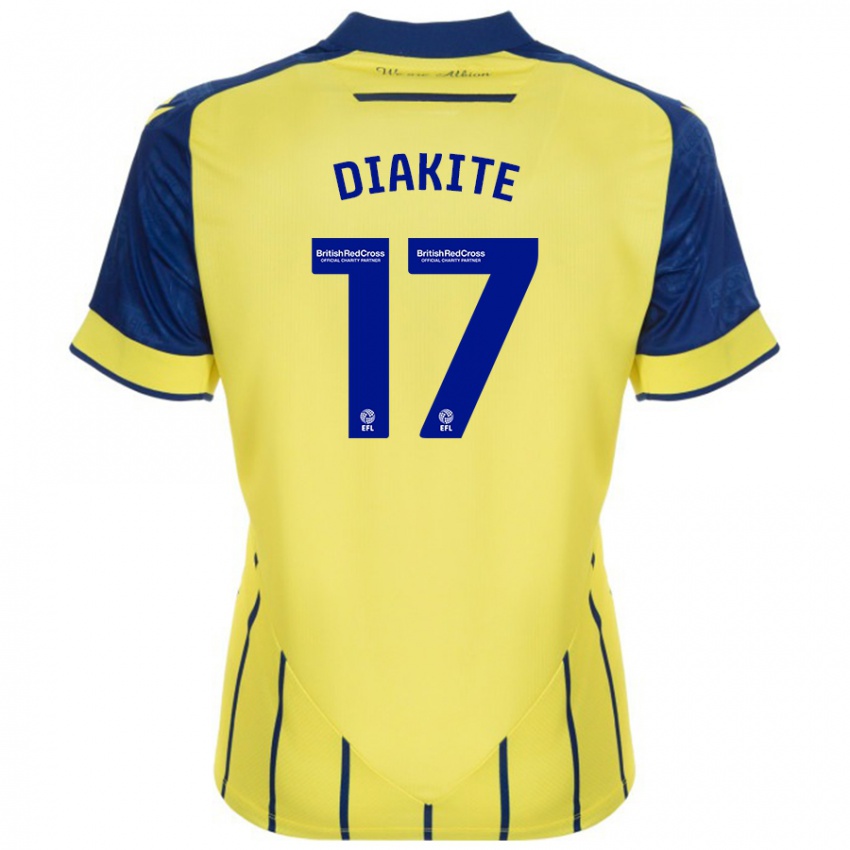 Enfant Maillot Ousmane Diakité #17 Jaune Bleu Tenues Extérieur 2024/25 T-Shirt Suisse