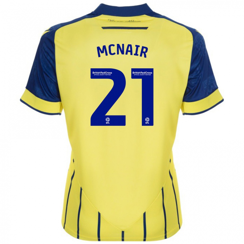 Enfant Maillot Paddy Mcnair #21 Jaune Bleu Tenues Extérieur 2024/25 T-Shirt Suisse