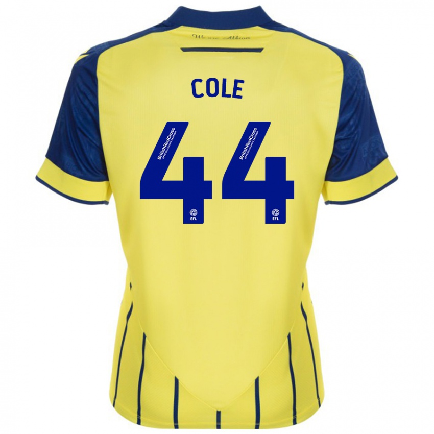 Enfant Maillot Devante Cole #44 Jaune Bleu Tenues Extérieur 2024/25 T-Shirt Suisse