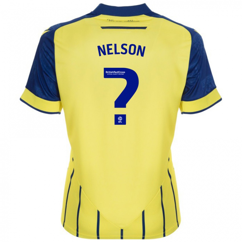 Enfant Maillot Deago Nelson #0 Jaune Bleu Tenues Extérieur 2024/25 T-Shirt Suisse