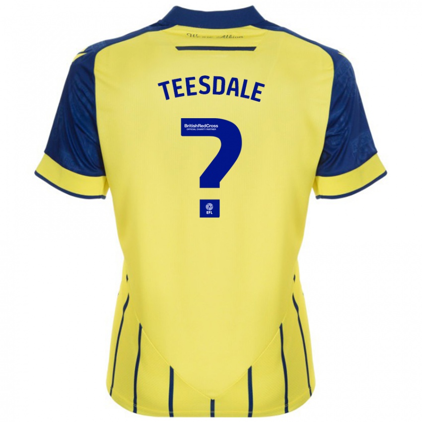 Enfant Maillot Finn Teesdale #0 Jaune Bleu Tenues Extérieur 2024/25 T-Shirt Suisse