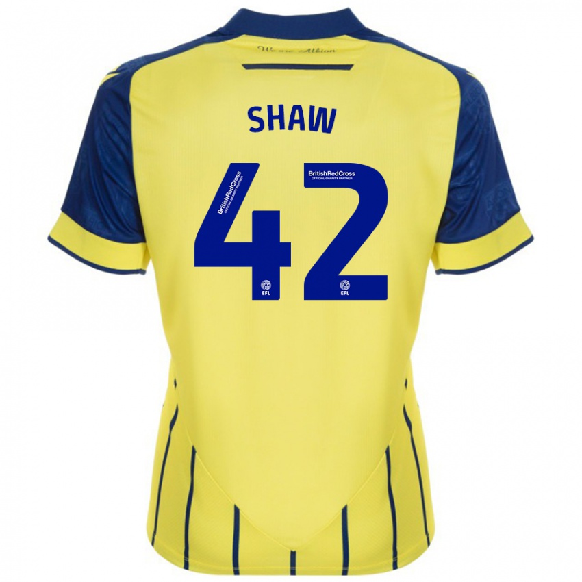 Kinder Josh Shaw #42 Gelb Blau Auswärtstrikot Trikot 2024/25 T-Shirt Schweiz