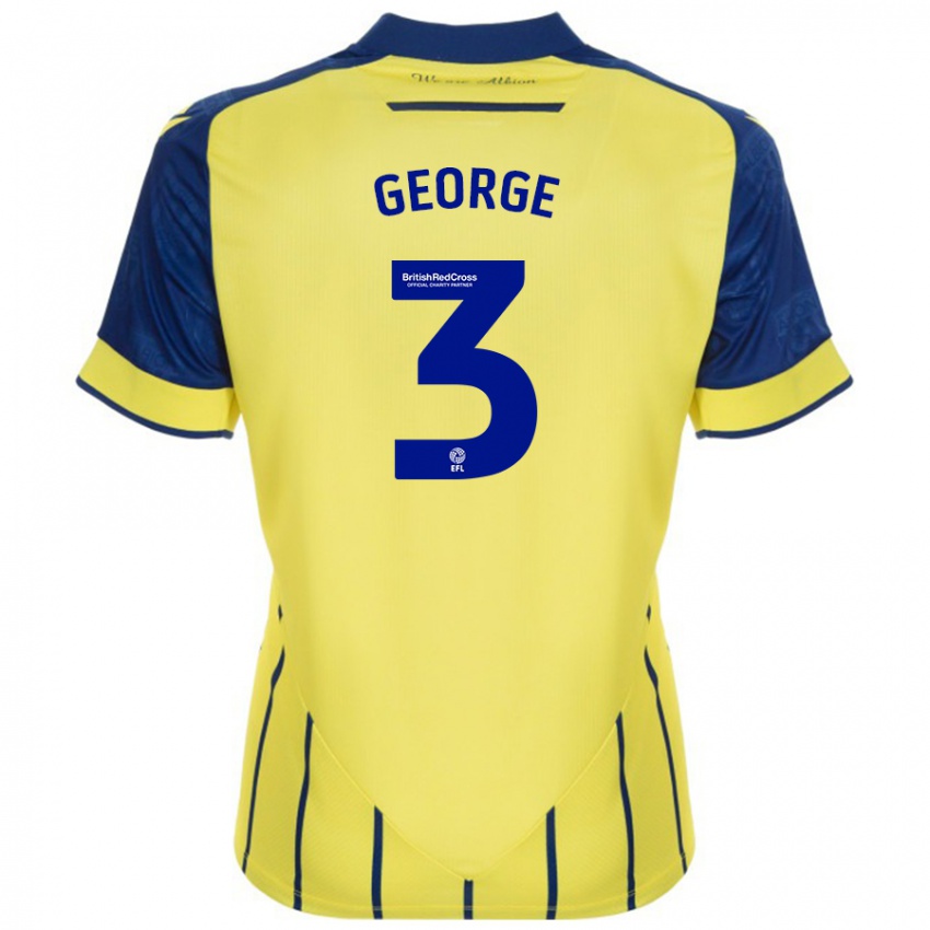 Enfant Maillot Hannah George #3 Jaune Bleu Tenues Extérieur 2024/25 T-Shirt Suisse