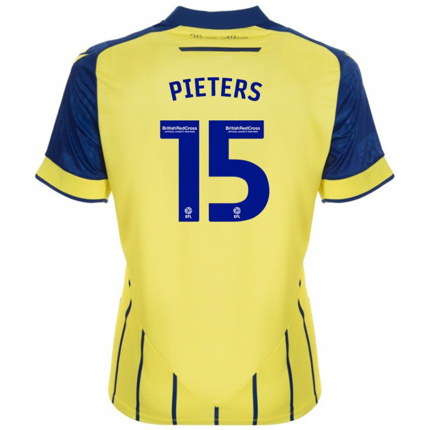 Kinder Erik Pieters #15 Gelb Blau Auswärtstrikot Trikot 2024/25 T-Shirt Schweiz