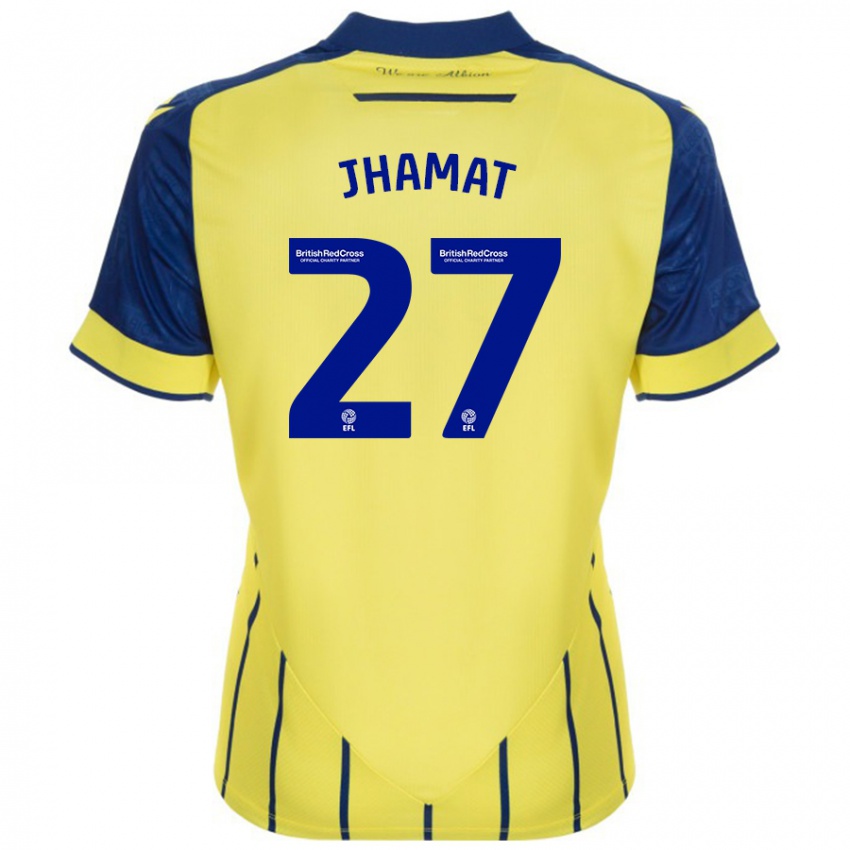 Enfant Maillot Simran Jhamat #27 Jaune Bleu Tenues Extérieur 2024/25 T-Shirt Suisse