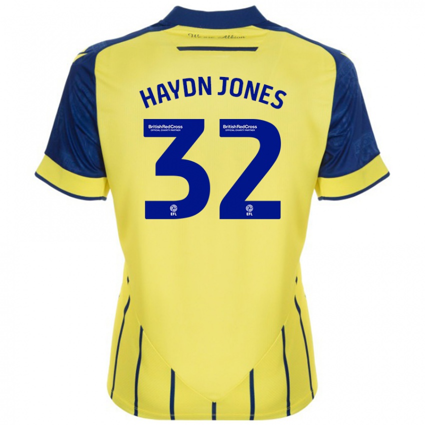 Enfant Maillot Mackenzie Haydn-Jones #32 Jaune Bleu Tenues Extérieur 2024/25 T-Shirt Suisse