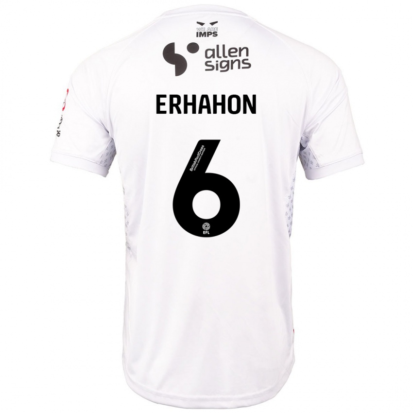 Enfant Maillot Ethan Erhahon #6 Rouge Blanc Tenues Extérieur 2024/25 T-Shirt Suisse