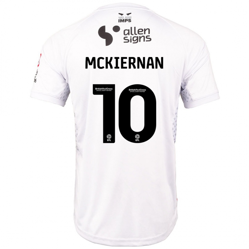 Enfant Maillot Jj Mckiernan #10 Rouge Blanc Tenues Extérieur 2024/25 T-Shirt Suisse