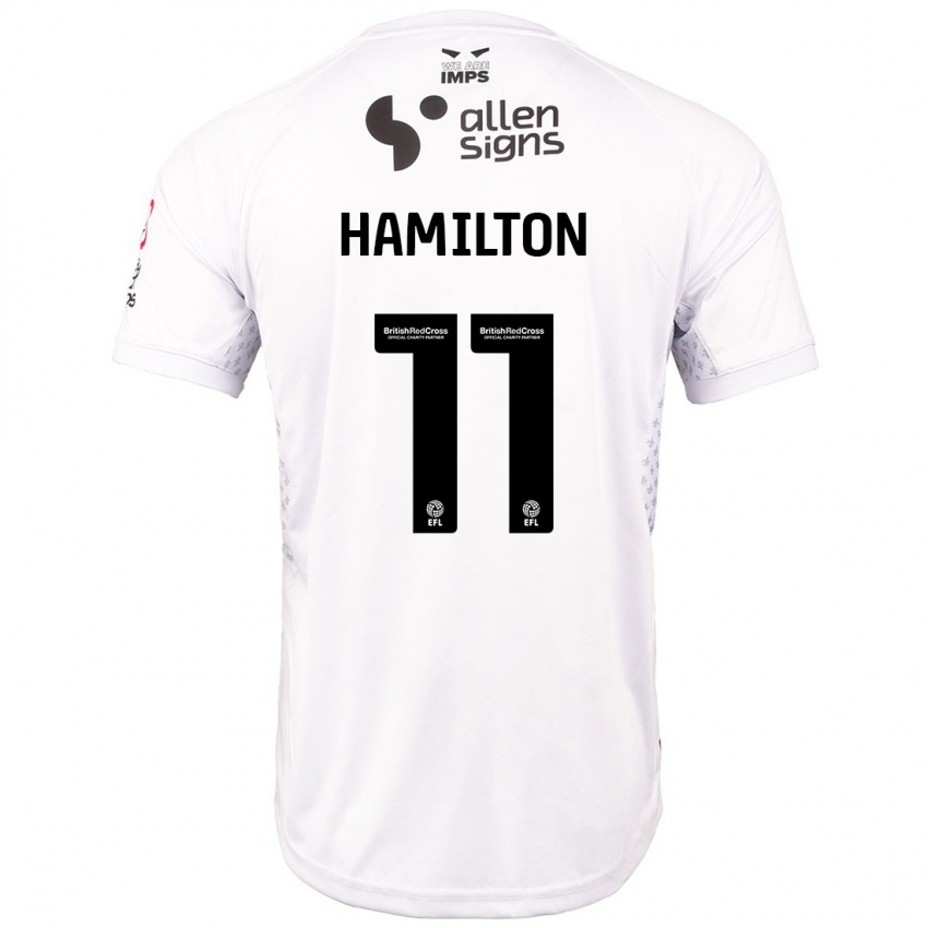 Enfant Maillot Ethan Hamilton #11 Rouge Blanc Tenues Extérieur 2024/25 T-Shirt Suisse