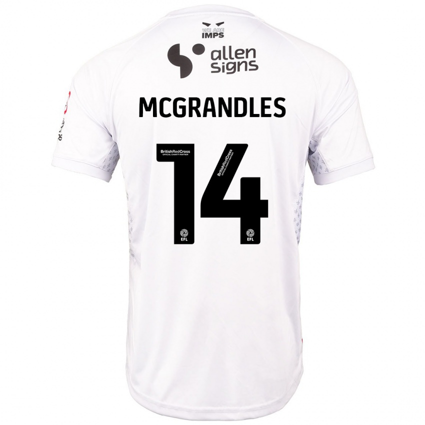 Enfant Maillot Conor Mcgrandles #14 Rouge Blanc Tenues Extérieur 2024/25 T-Shirt Suisse