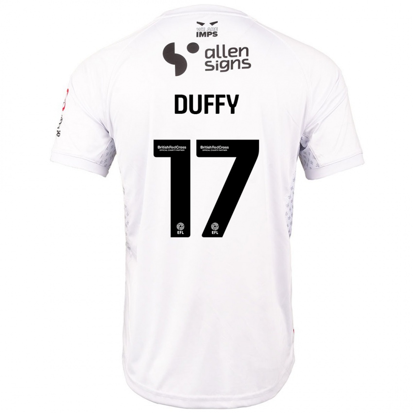 Kinder Dylan Duffy #17 Rot Weiß Auswärtstrikot Trikot 2024/25 T-Shirt Schweiz