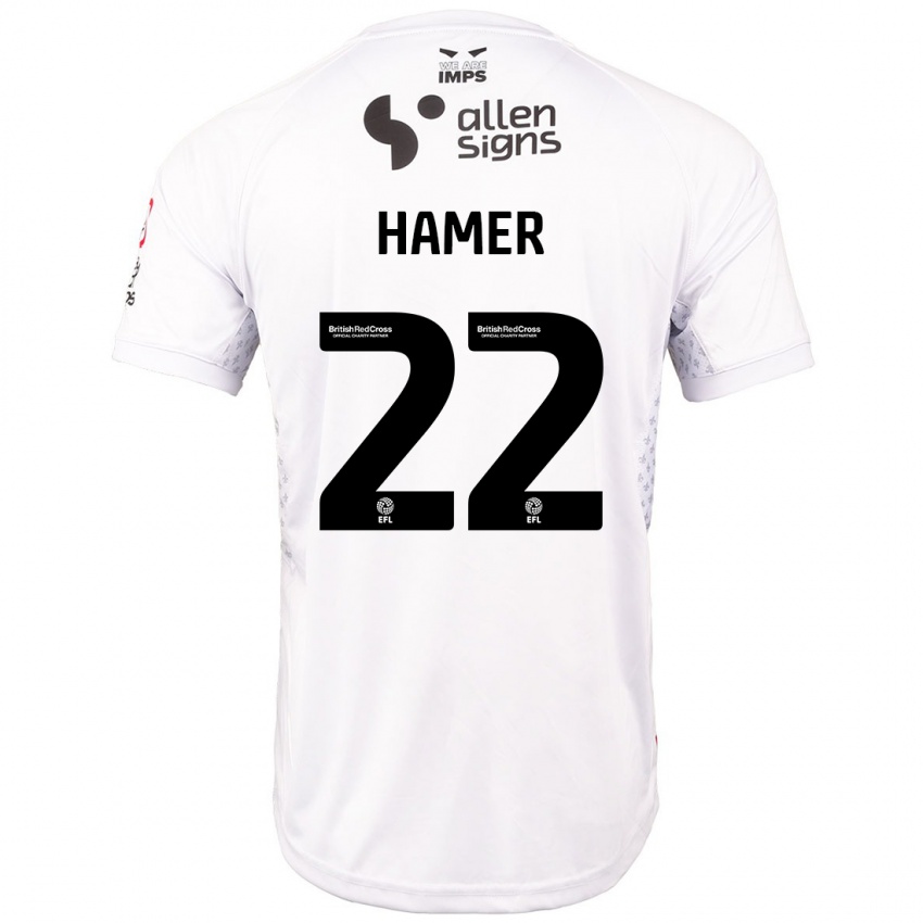 Enfant Maillot Tom Hamer #22 Rouge Blanc Tenues Extérieur 2024/25 T-Shirt Suisse