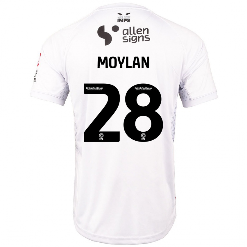 Enfant Maillot Jack Moylan #28 Rouge Blanc Tenues Extérieur 2024/25 T-Shirt Suisse