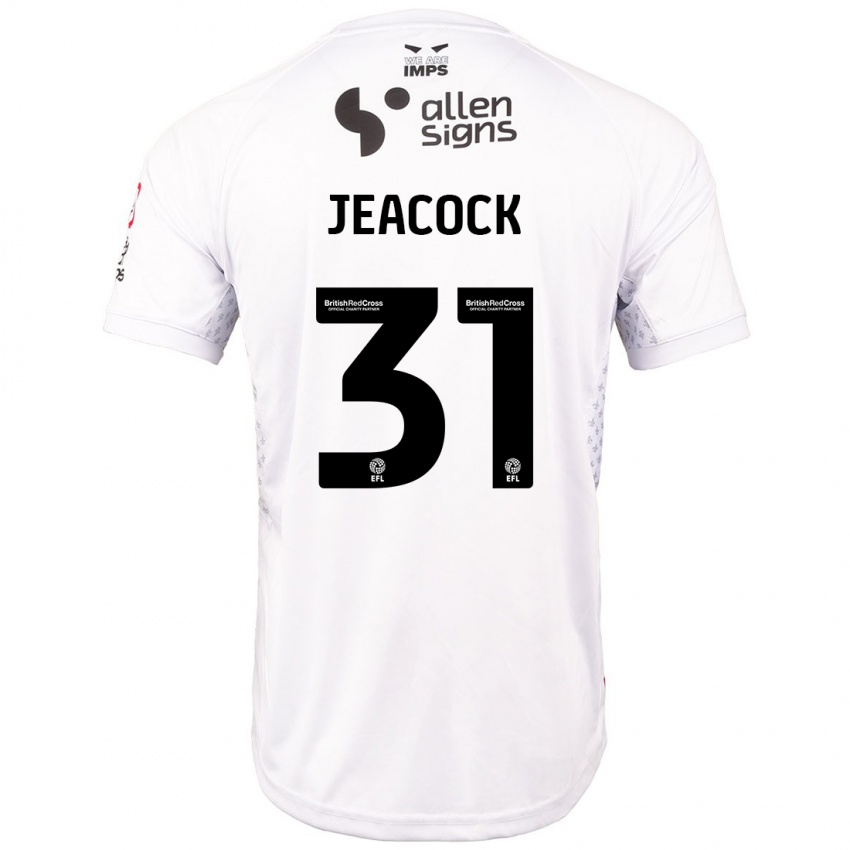 Enfant Maillot Zach Jeacock #31 Rouge Blanc Tenues Extérieur 2024/25 T-Shirt Suisse