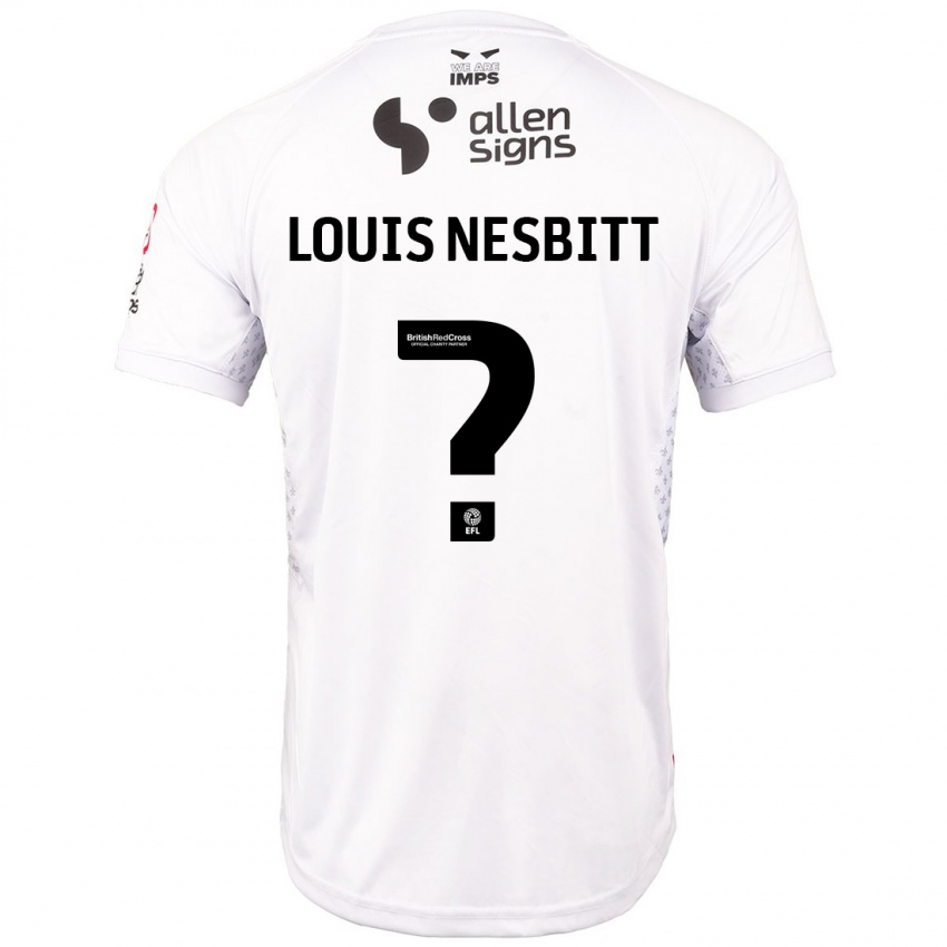 Enfant Maillot Louis Nesbitt #0 Rouge Blanc Tenues Extérieur 2024/25 T-Shirt Suisse