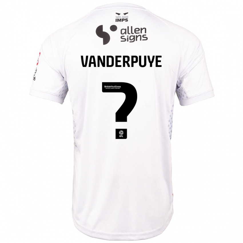 Enfant Maillot Daniel Vanderpuye #0 Rouge Blanc Tenues Extérieur 2024/25 T-Shirt Suisse