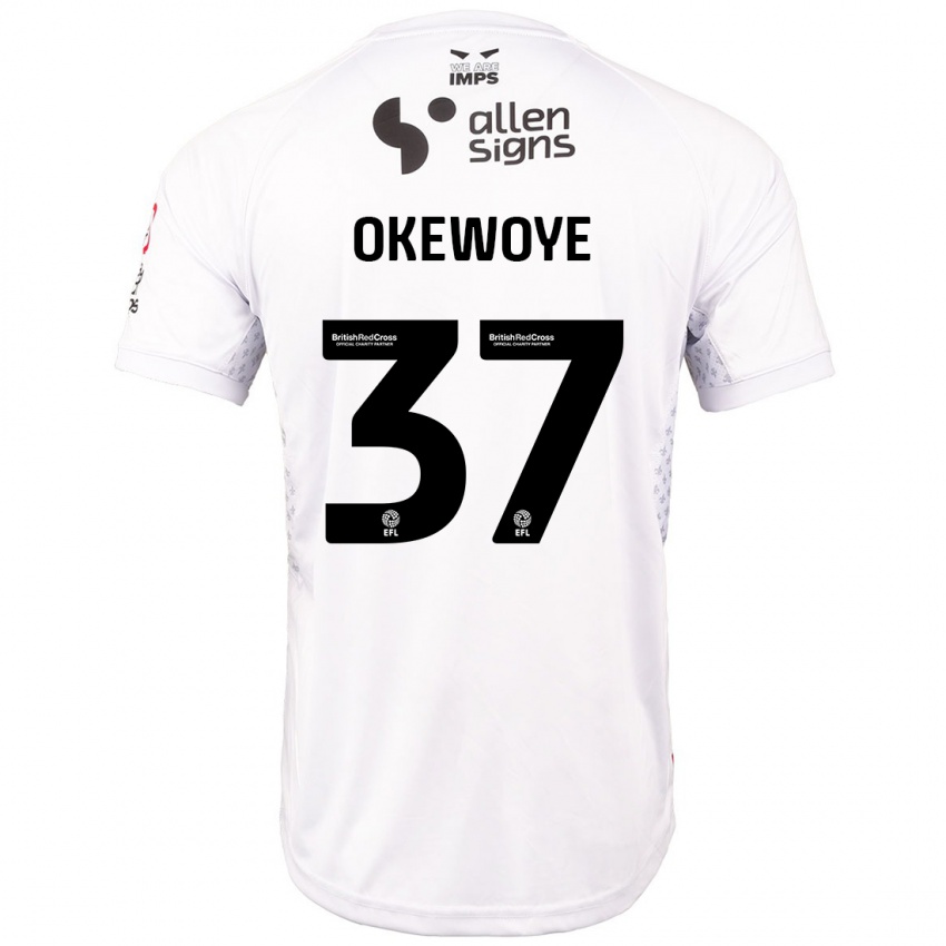 Kinder Gbolahan Okewoye #37 Rot Weiß Auswärtstrikot Trikot 2024/25 T-Shirt Schweiz